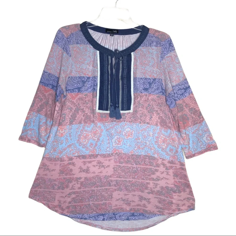 RXB 3/4 length sleeve tunic women’s Large - Picture 1 of 5